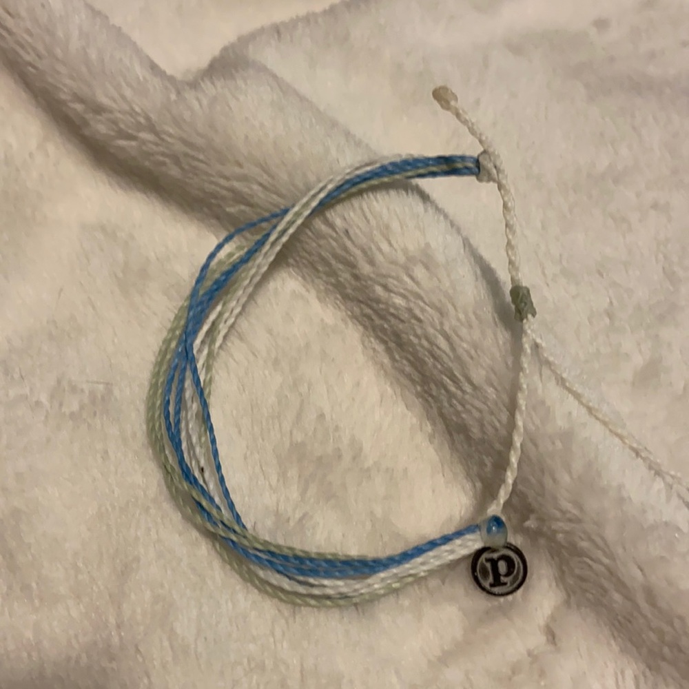 Puravida a blue, white, and mint green bracelet